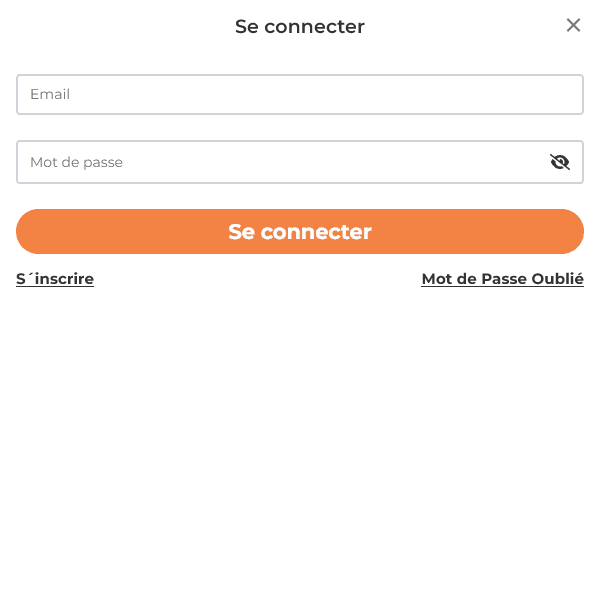 Formulaire de connexion au casino