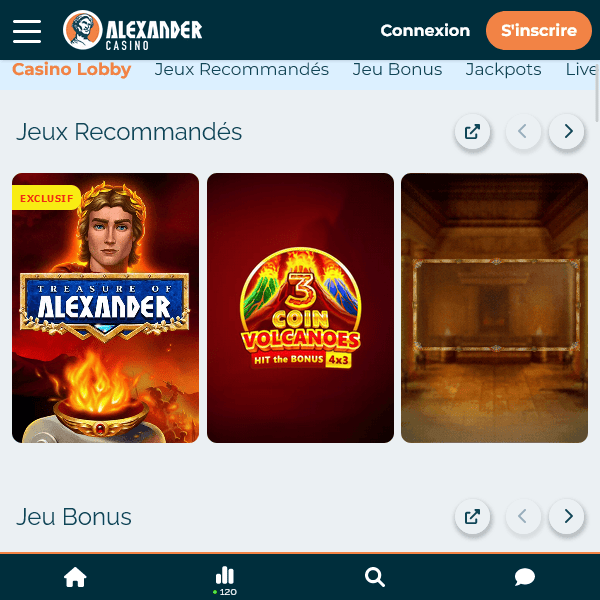 Section des jeux recommandés
