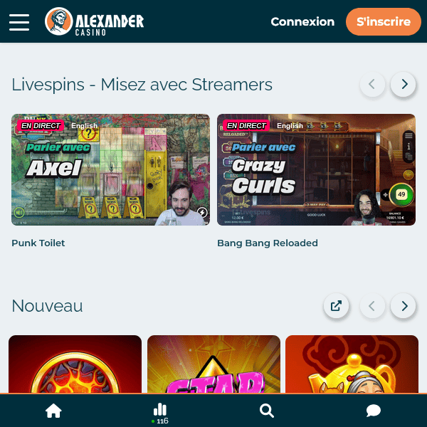 Section des streamers LiveSpins